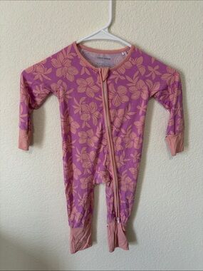 Coco Moon Hawaii Pink Floral Zip-Up Bamboo Footie for Kids